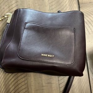 Dark Purple Nine West purse, gold accents
